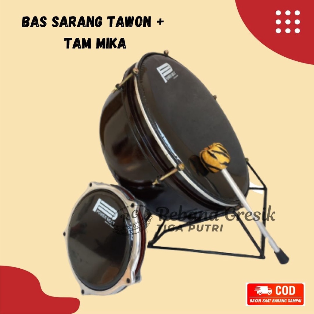 Bas Hadroh 16 inch/40 cm bas Absi Sarang Tawon dan Tam Tung Mika