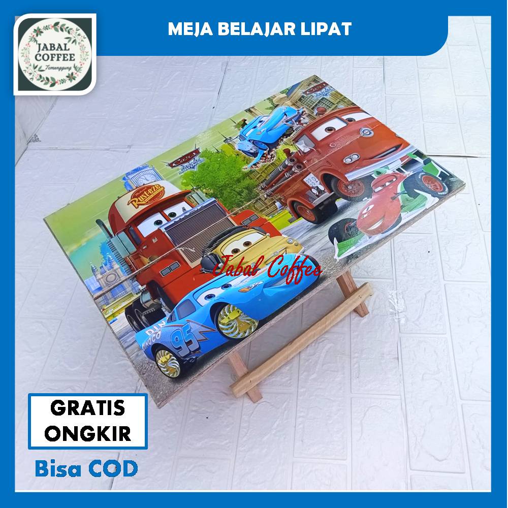 Meja Lipat Belajar Anak /Meja Belajar Kayu Lipat Karakter / Meja Lipat Murah Ukuran 48x32 Cm