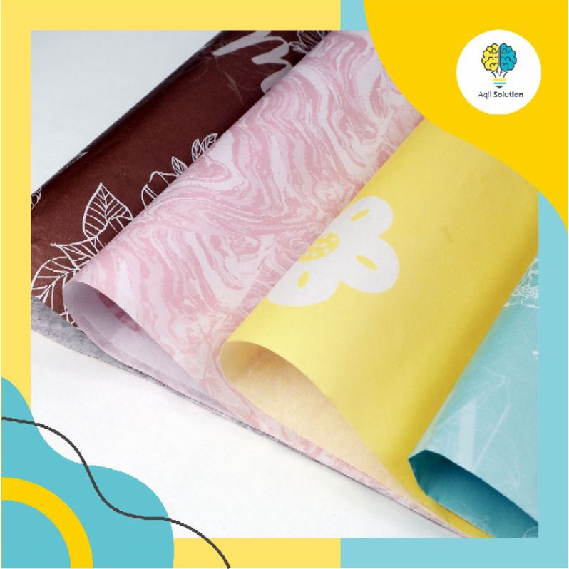 (Custom Logo) Cetak Wrapping Paper Kertas Roti Tisu Doorslag Perlengkapan Kemasan Kado Hampers Baju By Aqilsolution