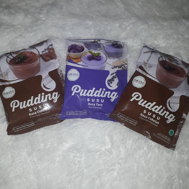 

Omura Pudding Susu rasa Cokelat 2pcs, Taro 1pcs