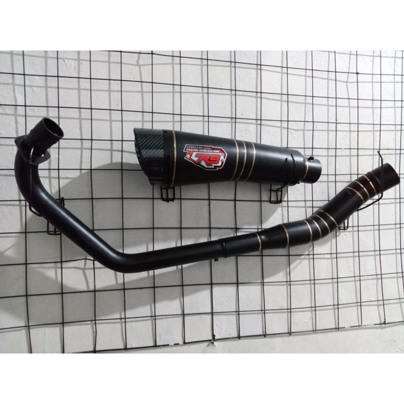 Ready Stok Knalpot R9 Black Series Bisa Untuk Motor R15, CBR, CB 150 R, Satria F, Sonic, Vixion, Ver