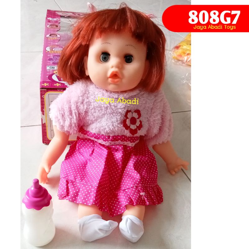 Mainan Boneka Cewek Merem Melek Fungsi bisa nyanyi dan belajar ukuran 40cm 808G7