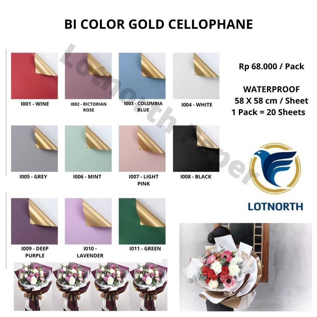 

KERTAS BUNGA CELLOPHANE 2 WARNA GOLD | PAPER WRAPPING BUCKET 2 COLOR