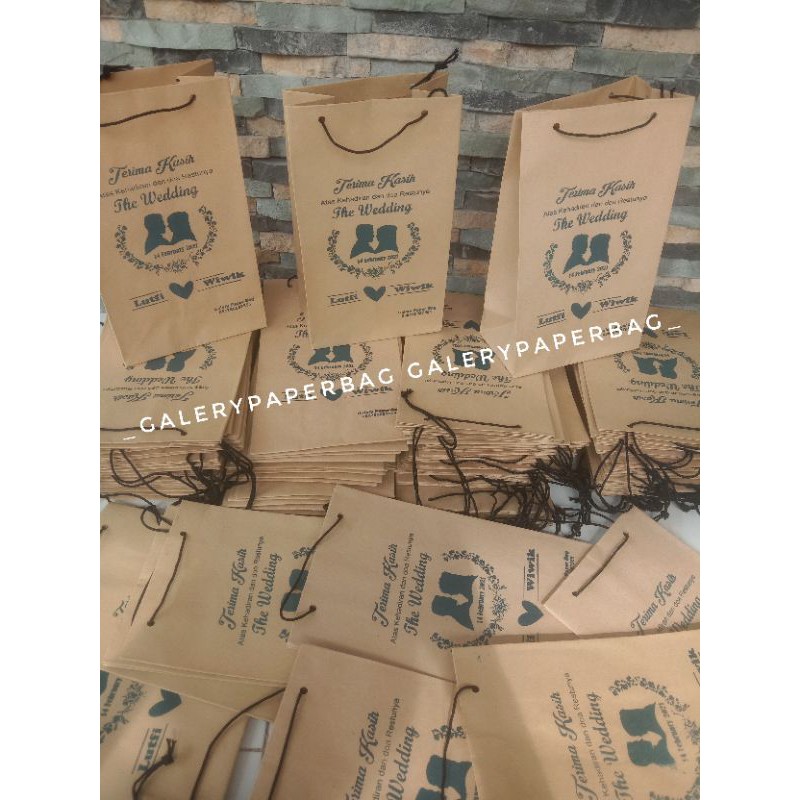 

Tas Sovenir / Tas Asul Asul / Hajatan / Paperbag Sablon Custom Bahan Kraf 125gsm
