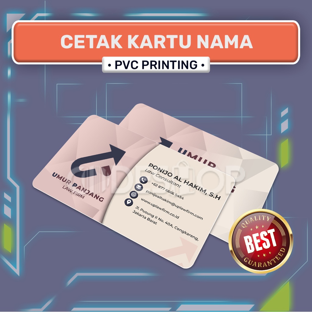 Cetak Sample Kartu Nama Plastik 2 Sisi Name Card