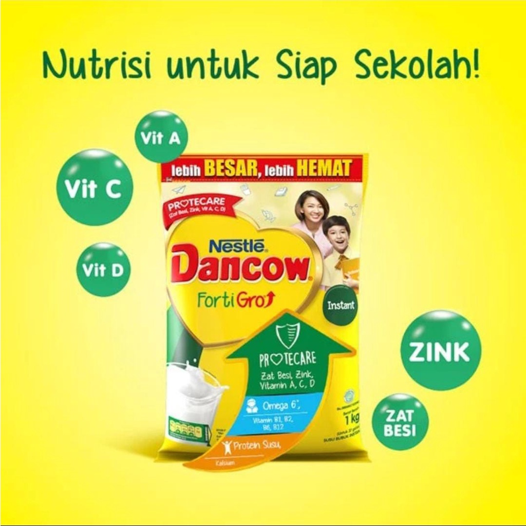 

Piscoklegit_ Nestle Dancow Fortigro Susu Bubuk Cokelat Susu Bubuk T Usia Sekolah Pouch 1Kg /