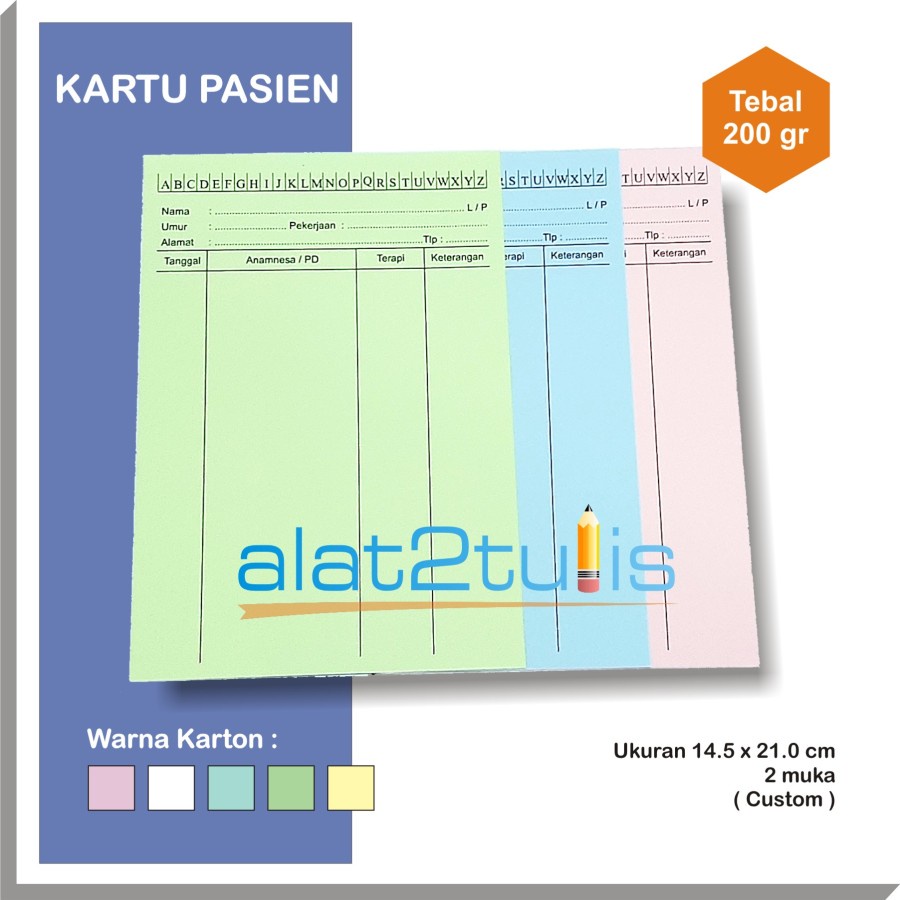

Kartu Status Pasien | Kartu Berobat ukuran Besar Karton Custom