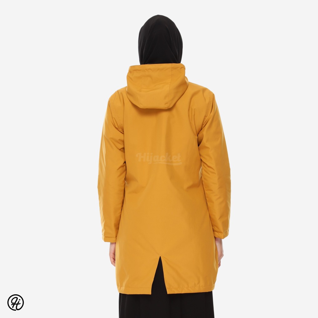 NEW FOR HIJABER JAKET PARKA WANITA HIJACKET IXORA UKURAN L - XL WARNA KUNING-3