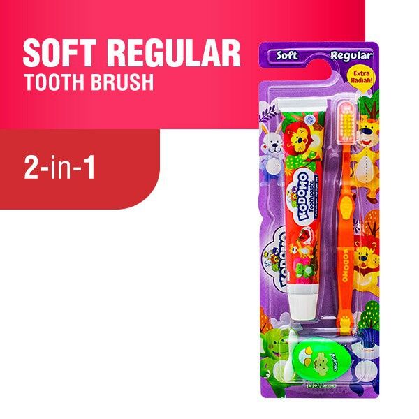 KODOMO TOOTHBRUSH Zig-Zag 2 in 1/PASTA GIGI ANAK2 PLUS SIKAT/Sikat Gigi Anak2