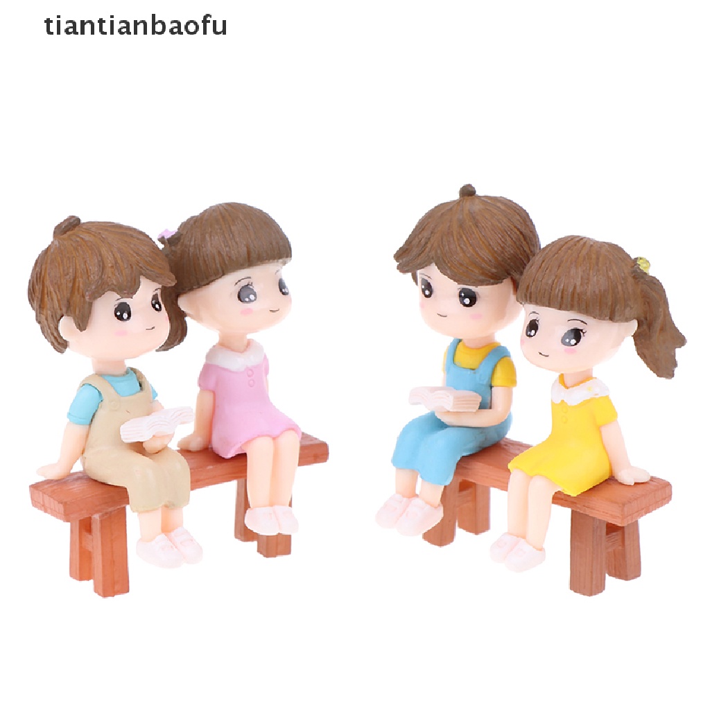 (Tianbaofu) 1 Set Miniatur Pasangan Kekasih DIY Untuk Dekorasi Rumah Boneka