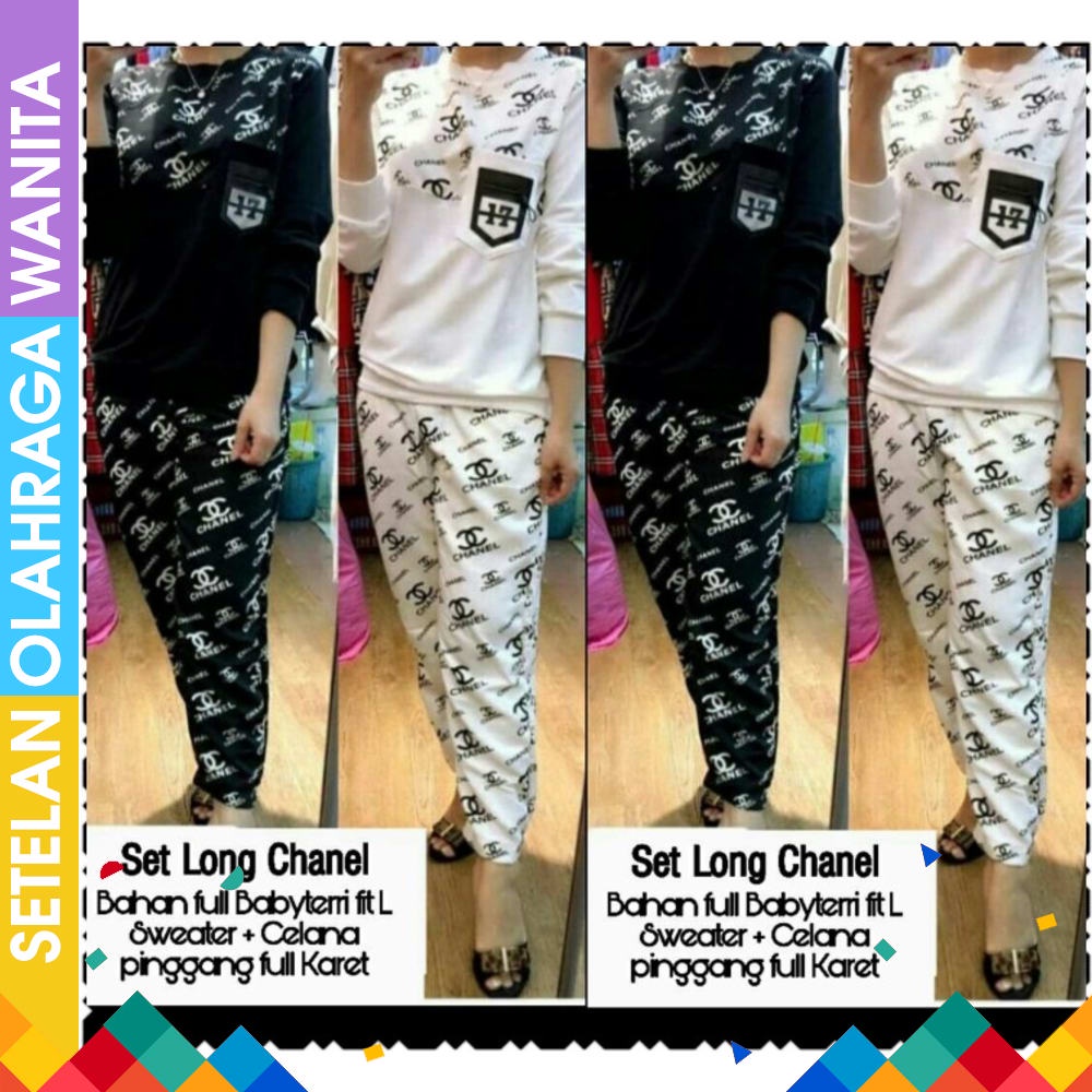 READY Baju Senam Aerobik Stelan Outdoor Zumba Olahraga Panjang Muslim Cycling Rok Merah Hitam Bel