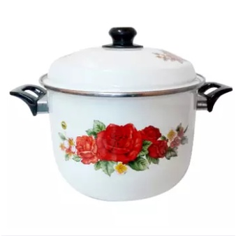 FM - Maspion Panci Stock Pot Enamel 26 cm Motif Bunga ST-112-126 / anti lengket serbaguna