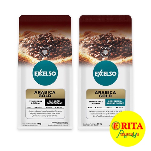 

Excelso Kopi Arabica Gold Bubuk Kopi / Biji Kopi 200 Gr