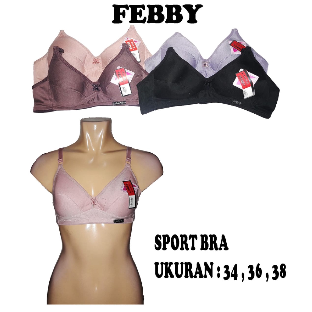 BEE - Bra Bh Sport Pakaian Dalam Wanita Cewe Perempuan High Quality Febby Image 6