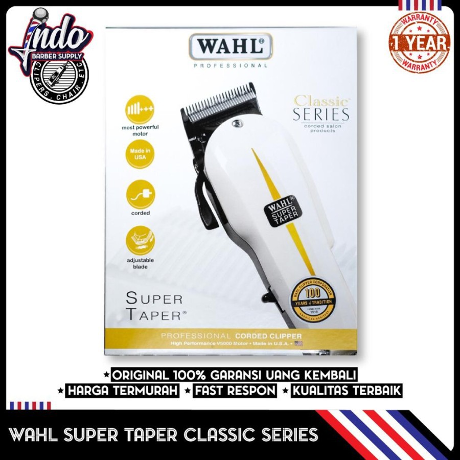 ORIGINAL BERGARANSI RESMI  Alat cukur rambut Clipper Wahl Corded (kabel) / Wahl Super Taper Mesin Cukur HUNGARY