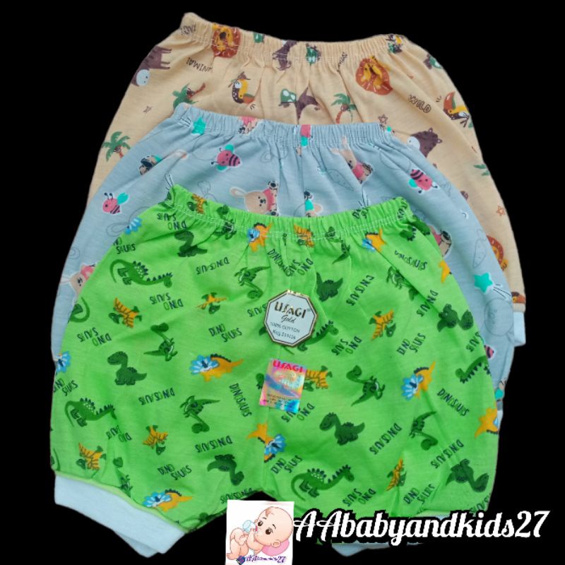 USAGI 3PC Celana Bayi Model Segi Full Print Usia 0-12Bulan SNI Murah Nyaman Berkualitas HIGHT QUALITY