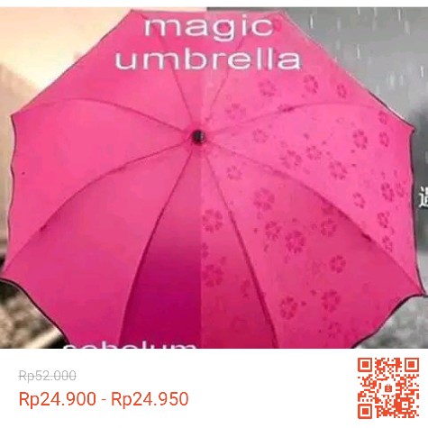 Payung Magic Umbrella  3d [gratis Bubble] / Payung Hujan Dengan Motif Yang Muncul Ketika Basah
