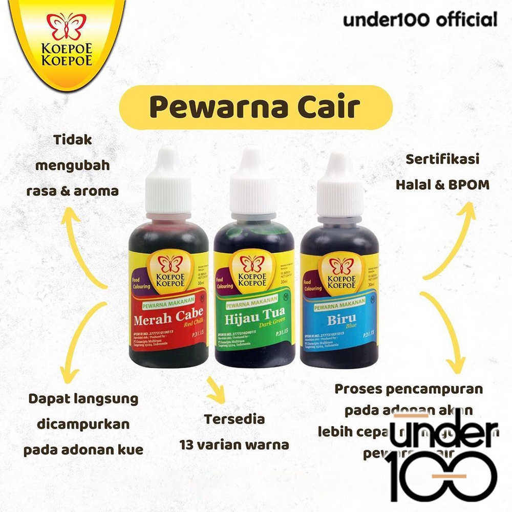 ❤ Under100 ❤ KOEPOE KOEPOE Pewarna Makanan Series 30ml Oil Based | Bahan Baking | Halal | BPOM