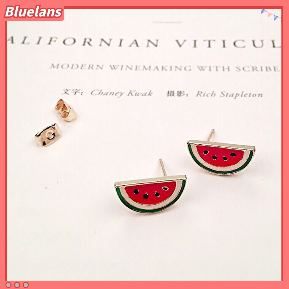 Anting Stud Desain Buah Strawberry Semangka Kumbang Untuk Wanita