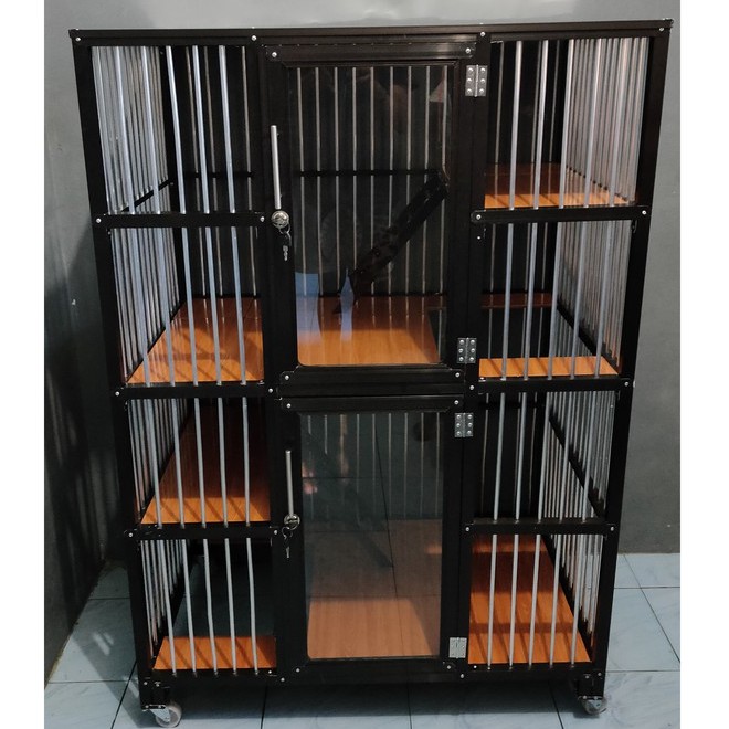 FREE ONGKIR  KANDANG KUCING ALUMUNIUM 2 KAMAR UKURAN 90x60x120