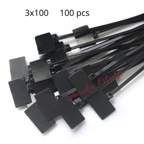 

LABEL Kabel ties Cable tie Maker name tag lan 3x100 100 pcs hitam Best Seller