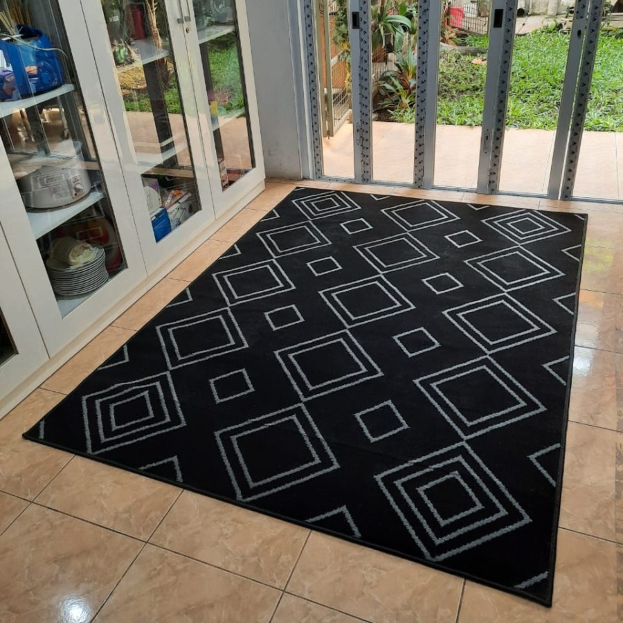 MAROC Karpet Lantai 160x210 Midnight Monokrom - Midnight 04-1