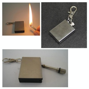 GANTUNGAN KUNCI KOREK API Permanen Survival Matches Minyak Mancis Kecil Lighter Matches Mini