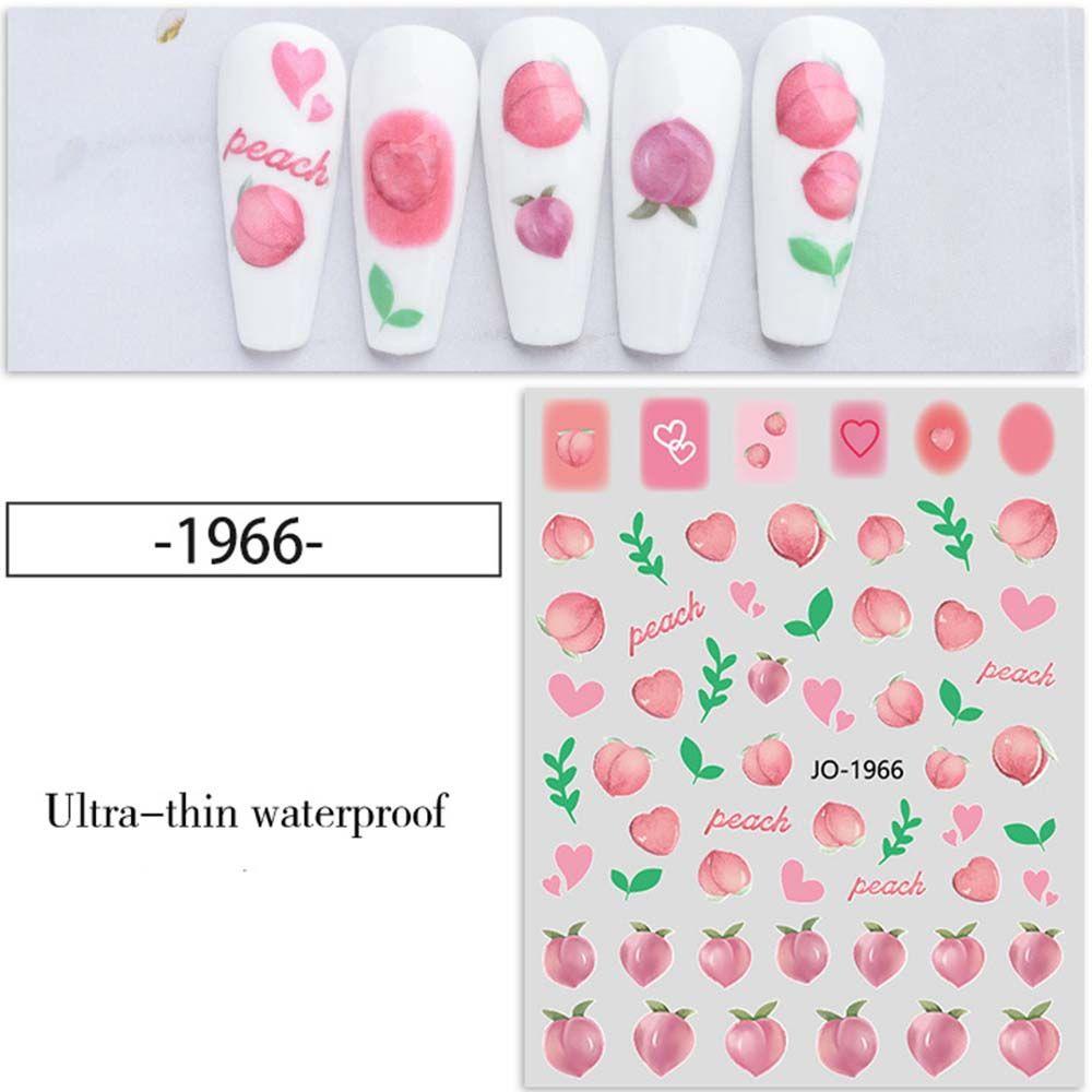 AUGUSTINA Agustina Buah Stiker Kuku 3D Fashion Dekorasi Kuku Manicure Strawberry Alpukat Semangka Nail Decal