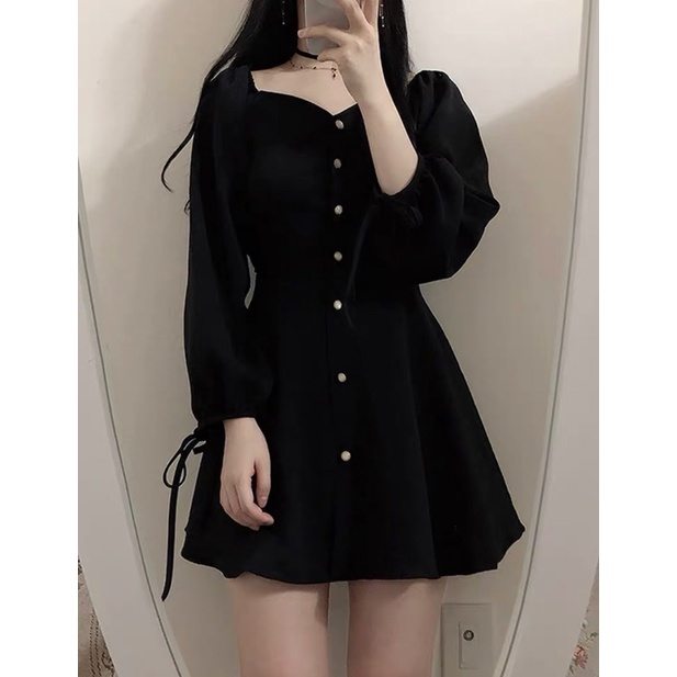 Blairs - two ways dress wanita cewek boat neck  rok mini midi maxi skirt dengan lengan lengan panjan