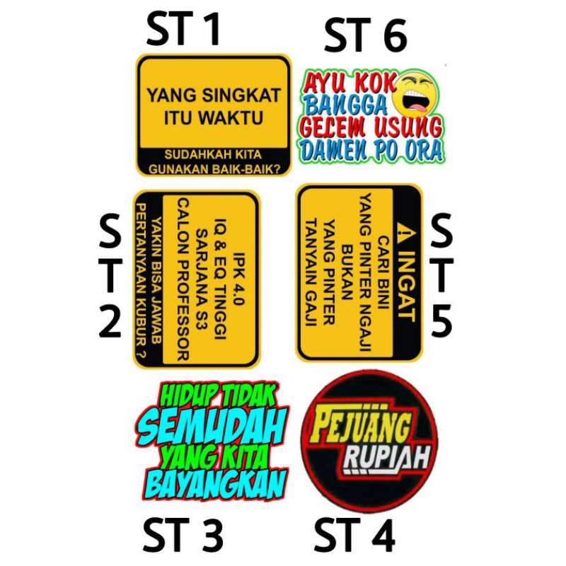 Stiker glossy, stiker untuk motor, stiker untuk mobil,stiker kata kata keren