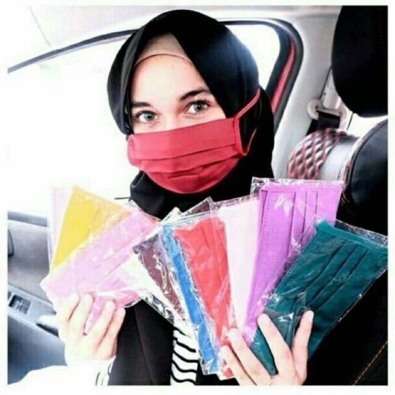 PGMT - TERMURAH MASKER KAIN TALI KERUT KARET HIJAB