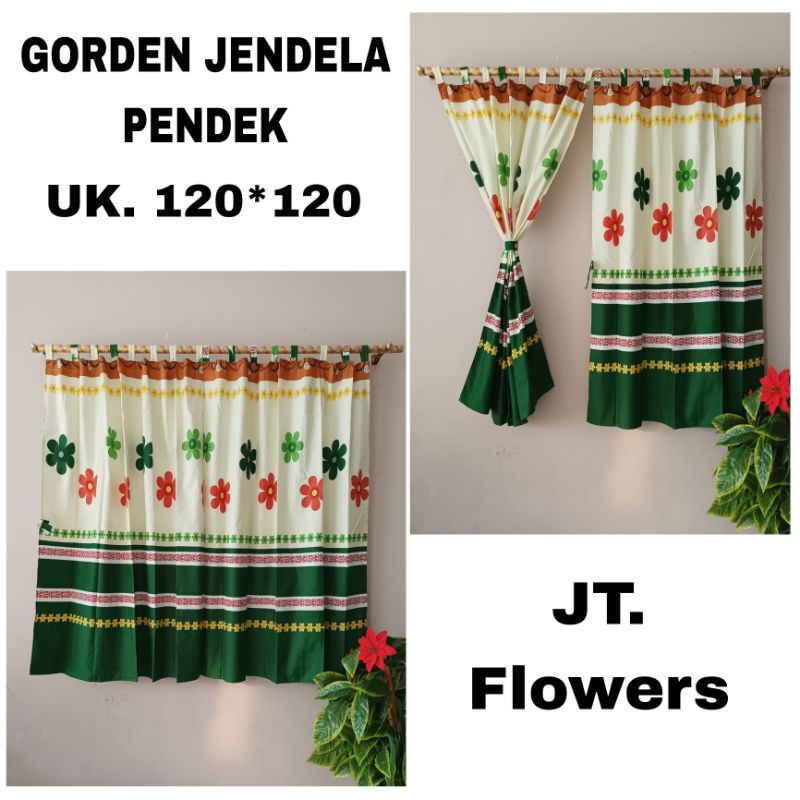 GORDEN JENDELA PEREKAT UK 120*120 MOTIF FLOWERS