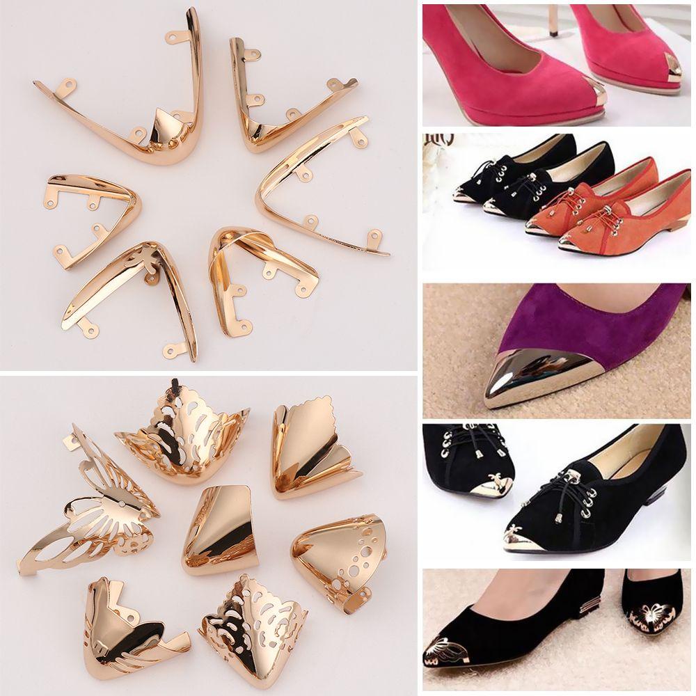 1 Pasang Klip Sepatu High Heels Bentuk Nanas Bahan Metal Mengkilap