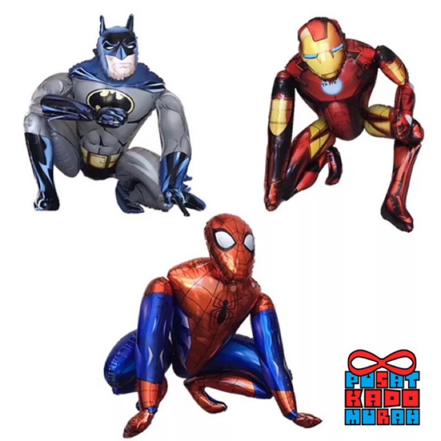 [NEW] Balon 4D Foil bentuk SPIDERMAN / BATMAN / IRONMAN untuk Pesta / Acara / Dekorasi / Hiasan