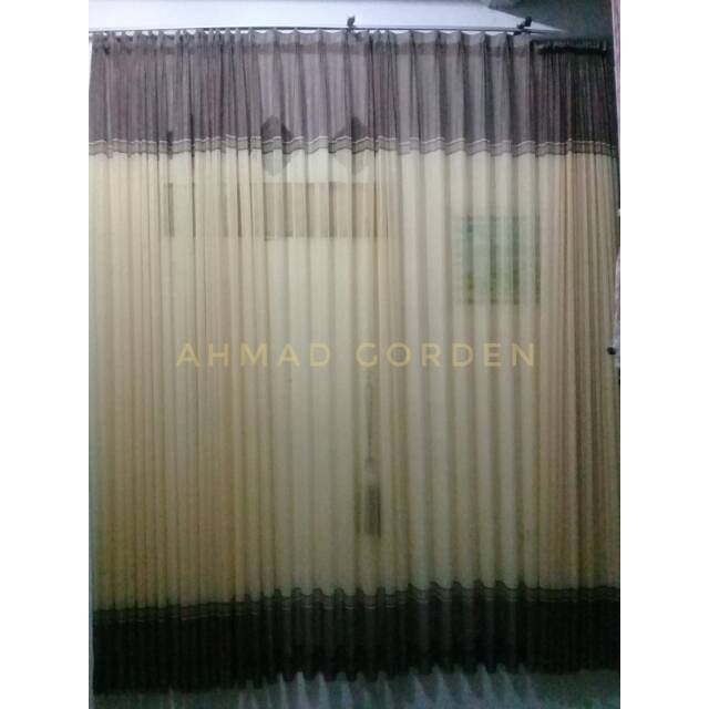 Vitrase//puring// lapisan gorden minimalis motif atas bawah