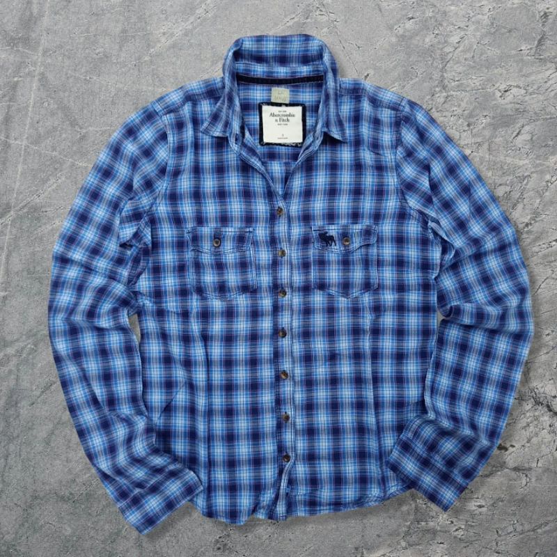 ABERCROMBIE AND FITCH KEMEJA PLAID FLANNEL VETERANO