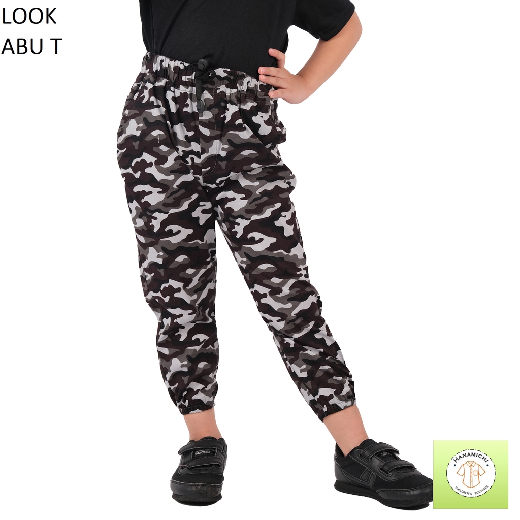 Hanamichi LOOK Celana Jogger / Joger Panjang Anak Motif Camo