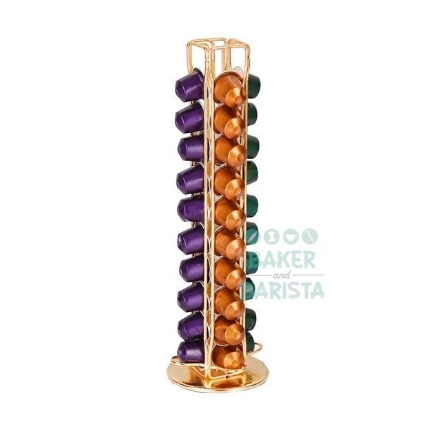 

Nespresso capsule rack holder rotate gold isi 40capsule bakernbar99 dijamin