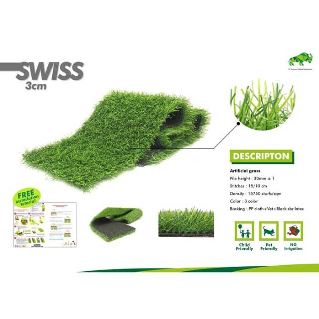 Rumput sintetis karpet 1 x 1 meter