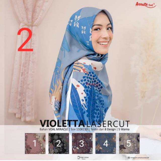 JILBAB SEGI EMPAT HIJAB SEGI EMPAT AZZURA VIOLETTA DESIGN 2