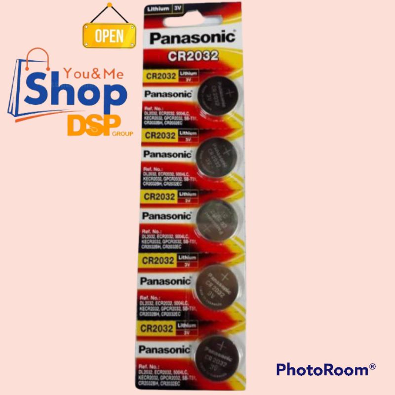 1 pak isi 5pcs Baterai Panasonic CR2032 Batere Kancing 3V yg no