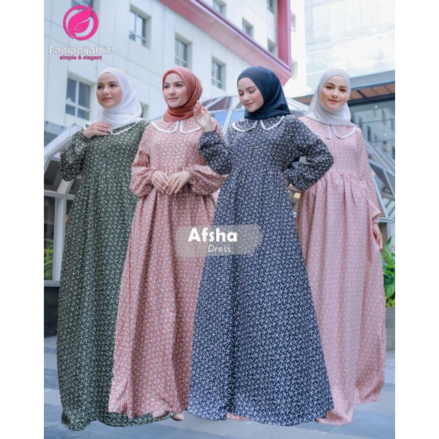 GAMIS SYARI AFSHA DRESS BY FANIAHIJAB.ID