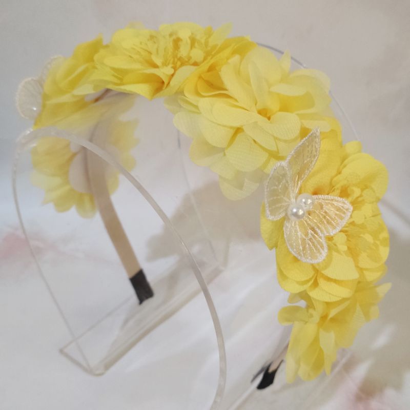 Mahkota bunga kuning/ Flower crown/ bando bunga maahari/ bandana bayi/ bunga kuning/ bando kuning/ b