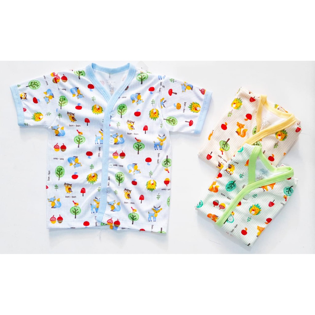 baju bayi BONBON BESAR MOTIF SIZE S-M-L ( 1-2th )