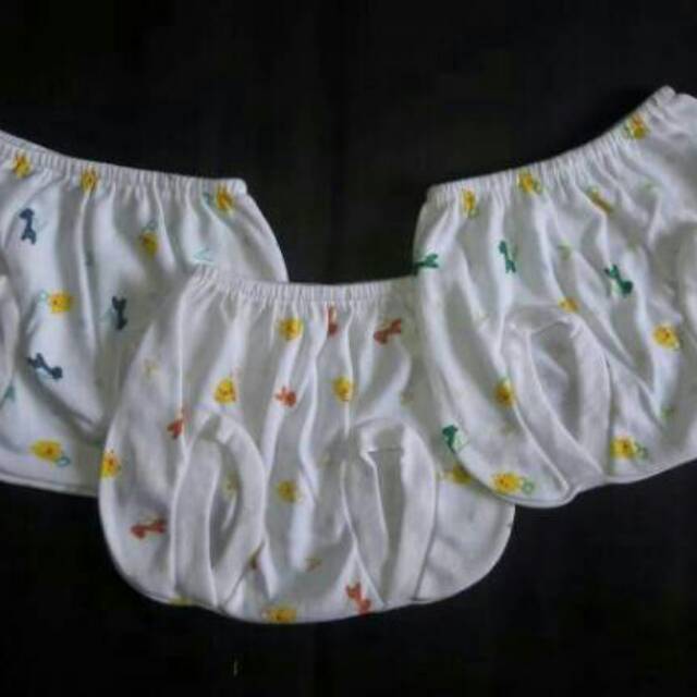 6 pcs Celana Pop Bayi / Celana Kaca Mata Bayi Putih Motif