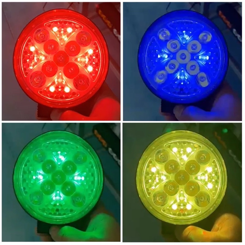 Lampu Sorot Tembak 9 Led 27 Watt 12-24 Volt Model Bulat Senja Nyala RGB