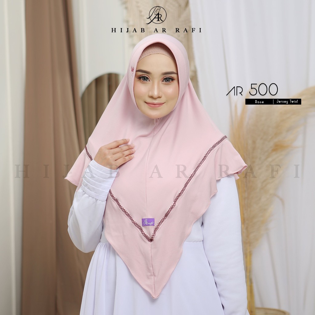 Terbaru Terlaris Hijab Ar rafi AR 500 Jilbab Bergo Instan Jersey Variasi Stik Kerudung Instan Antem-7