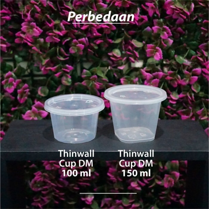 Thinwall / Cup Pudding / DM-100 ml - isi 25 set Cup Rujak - Cup Sambel