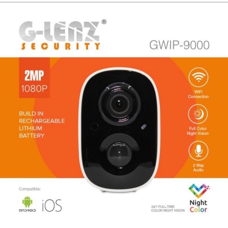 GLENZ SMART BATTERY IP CAMERA CCTV - GWIP 9000 (Full HD 2MP)