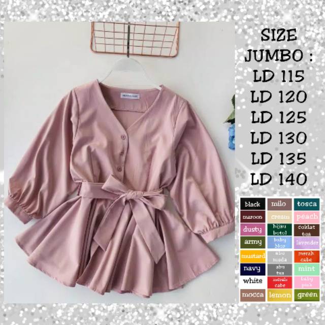 BAJU ATASAN SIZE S/M/L/XL/XXL & BIG SIZE LD 115/LD 120/LD 125/LD 130/LD 135/LD 140 BUSANA MUSLIM WAN